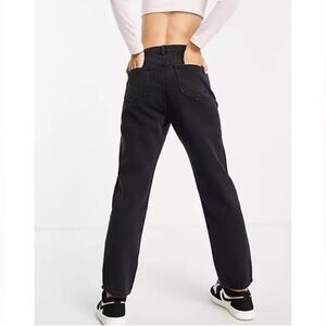 Misguided Highrise Black Straight Leg Jean